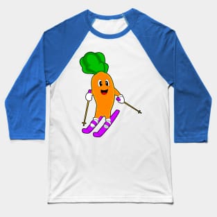 Carrot Skier Ski Baseball T-Shirt